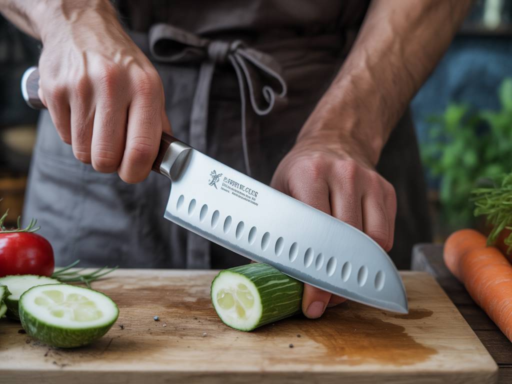Couteau japonais santoku artisanal : comment choisir une lame durable, bien l’aiguiser et l’utiliser au potager comme en cuisine