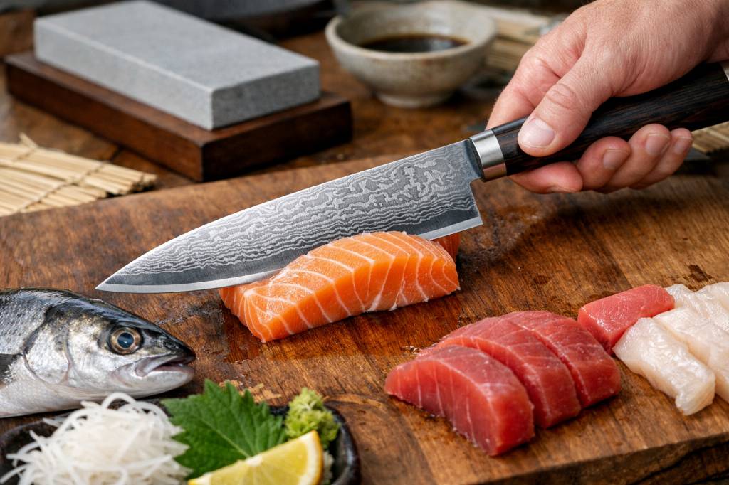 Couteau japonais : comment choisir l’acier, l’affûtage et la forme de lame pour une découpe parfaite de vos poissons